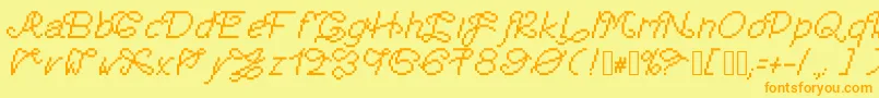 Aphotheotica Font – Orange Fonts on Yellow Background