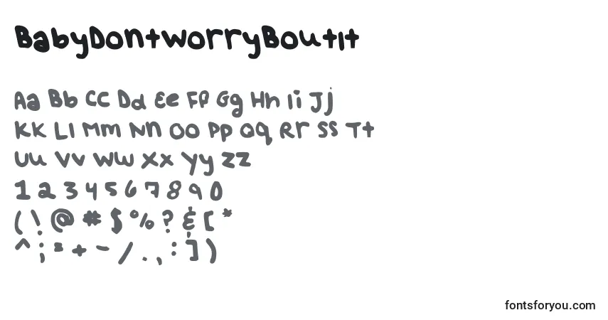 Шрифт BabyDontWorryBoutIt – алфавит, цифры, специальные символы