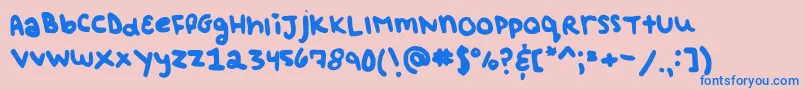 Czcionka BabyDontWorryBoutIt – niebieskie czcionki na różowym tle