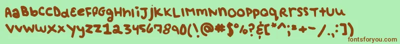 BabyDontWorryBoutIt Font – Brown Fonts on Green Background