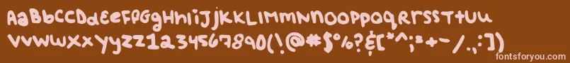 BabyDontWorryBoutIt Font – Pink Fonts on Brown Background
