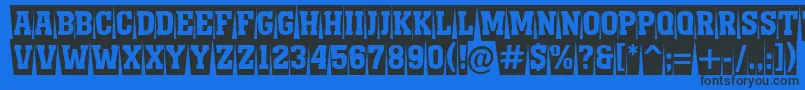 AMonumentottlnrcmswBold-Schriftart – Schwarze Schriften auf blauem Hintergrund
