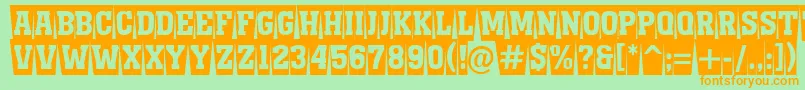 AMonumentottlnrcmswBold Font – Orange Fonts on Green Background