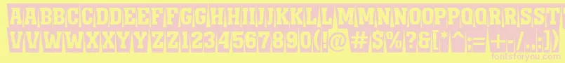 AMonumentottlnrcmswBold-fontti – vaaleanpunaiset fontit keltaisella taustalla