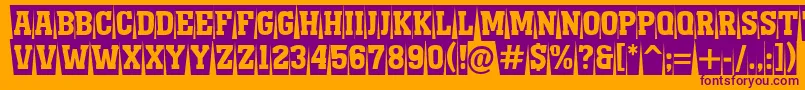 AMonumentottlnrcmswBold-Schriftart – Violette Schriften auf orangefarbenem Hintergrund