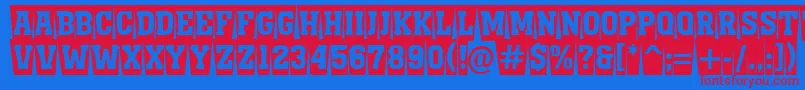 フォントAMonumentottlnrcmswBold – 赤い文字の青い背景