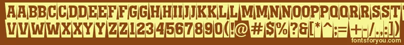 AMonumentottlnrcmswBold-fontti – keltaiset fontit ruskealla taustalla