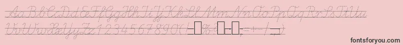 Fonte LaEi2Italic – fontes pretas em um fundo rosa