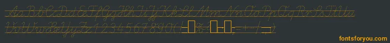 LaEi2Italic-fontti – oranssit fontit mustalla taustalla