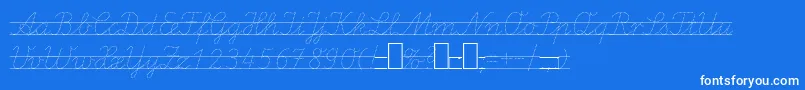 LaEi2Italic-Schriftart – Weiße Schriften auf blauem Hintergrund