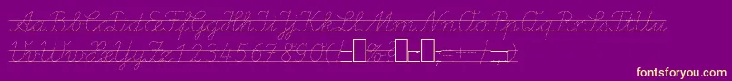 LaEi2Italic-Schriftart – Gelbe Schriften auf violettem Hintergrund