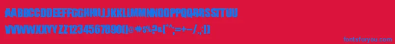 フォントBattleground – 赤い背景に青い文字