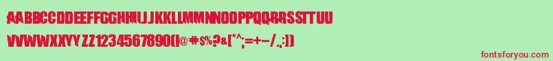 Battleground Font – Red Fonts on Green Background