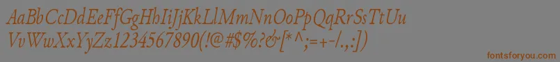 JunicodeItaliccondensed Font – Brown Fonts on Gray Background