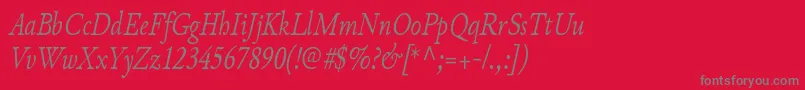 fuente JunicodeItaliccondensed – Fuentes Grises Sobre Fondo Rojo