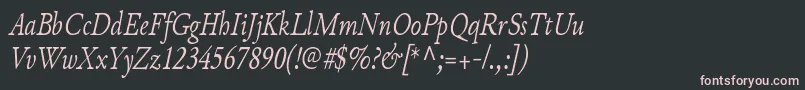 JunicodeItaliccondensed Font – Pink Fonts on Black Background
