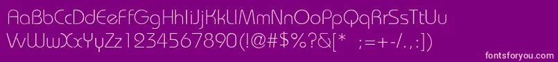 BauhausLightLight Font – Pink Fonts on Purple Background