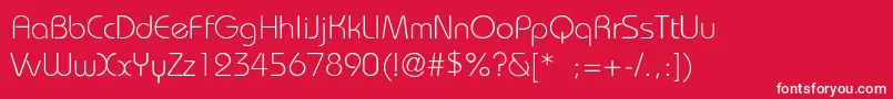 BauhausLightLight Font – White Fonts on Red Background