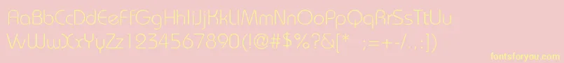 BauhausLightLight Font – Yellow Fonts on Pink Background