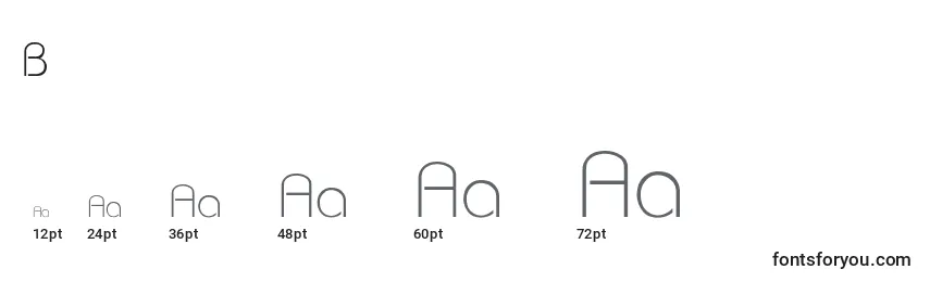 BauhausLightLight Font Sizes