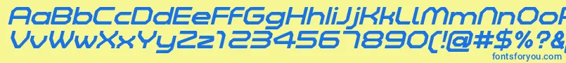 ZeltaSixItalicDemo Font – Blue Fonts on Yellow Background