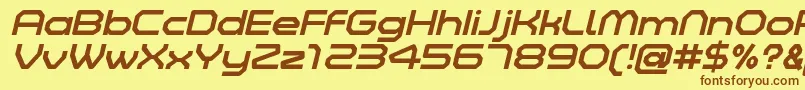 ZeltaSixItalicDemo Font – Brown Fonts on Yellow Background