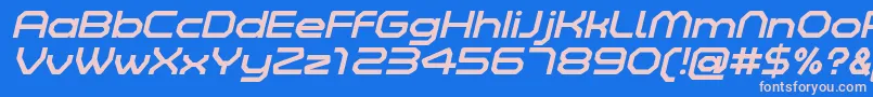 ZeltaSixItalicDemo Font – Pink Fonts on Blue Background