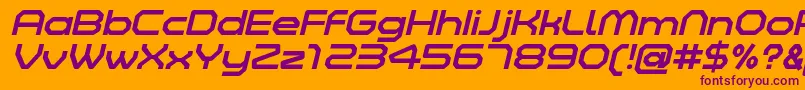 ZeltaSixItalicDemo Font – Purple Fonts on Orange Background
