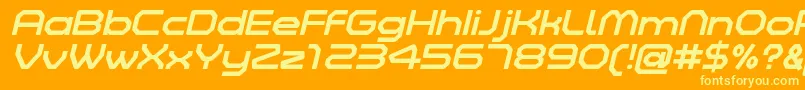 ZeltaSixItalicDemo Font – Yellow Fonts on Orange Background