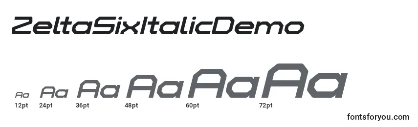 ZeltaSixItalicDemo Font Sizes