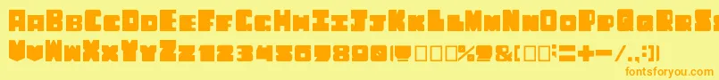 Americanos Font – Orange Fonts on Yellow Background