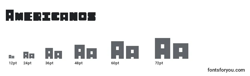 Americanos Font Sizes