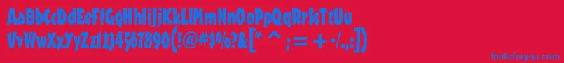 フォントOutbackitcTt – 赤い背景に青い文字