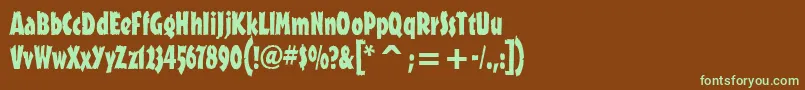 OutbackitcTt-fontti – vihreät fontit ruskealla taustalla