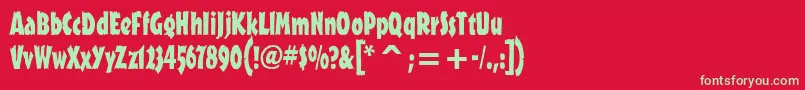 OutbackitcTt Font – Green Fonts on Red Background