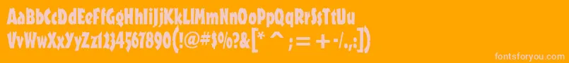 OutbackitcTt-fontti – vaaleanpunaiset fontit oranssilla taustalla
