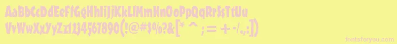 OutbackitcTt Font – Pink Fonts on Yellow Background