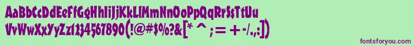 OutbackitcTt Font – Purple Fonts on Green Background