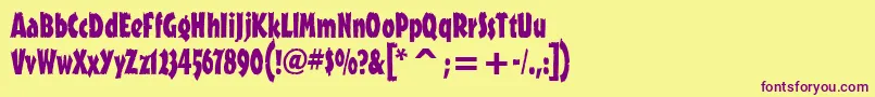 OutbackitcTt Font – Purple Fonts on Yellow Background