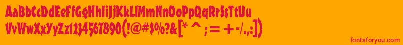 OutbackitcTt Font – Red Fonts on Orange Background