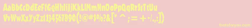 OutbackitcTt-Schriftart – Gelbe Schriften auf rosa Hintergrund