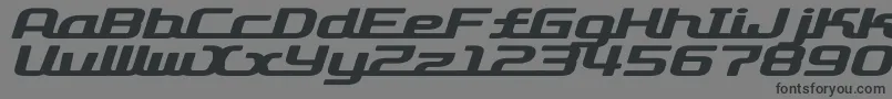 フォントD3RoadsterismWideItalic – 黒い文字の灰色の背景