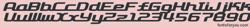 フォントD3RoadsterismWideItalic – ピンクの背景に黒い文字