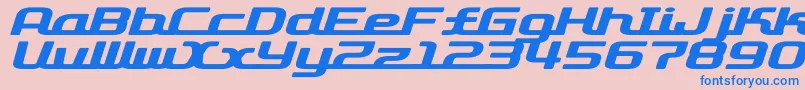 フォントD3RoadsterismWideItalic – ピンクの背景に青い文字