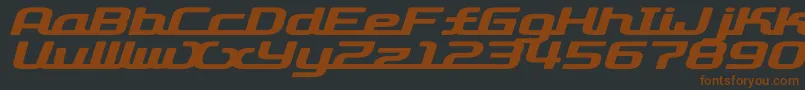 D3RoadsterismWideItalic-fontti – ruskeat fontit mustalla taustalla