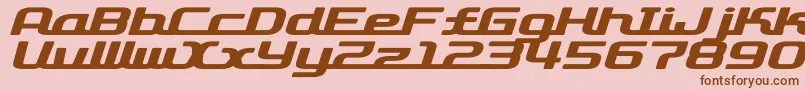 フォントD3RoadsterismWideItalic – ピンクの背景に茶色のフォント