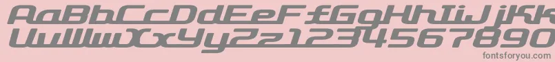 フォントD3RoadsterismWideItalic – ピンクの背景に灰色の文字