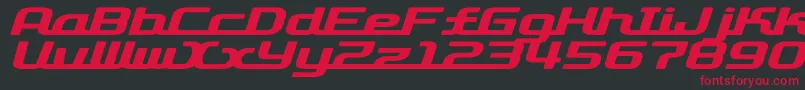 フォントD3RoadsterismWideItalic – 黒い背景に赤い文字