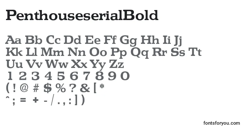 PenthouseserialBold font – alphabet, numbers, special characters