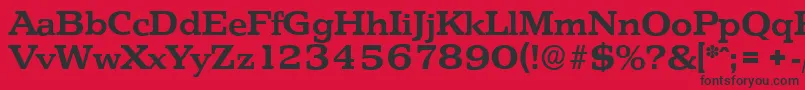 PenthouseserialBold Font – Black Fonts on Red Background